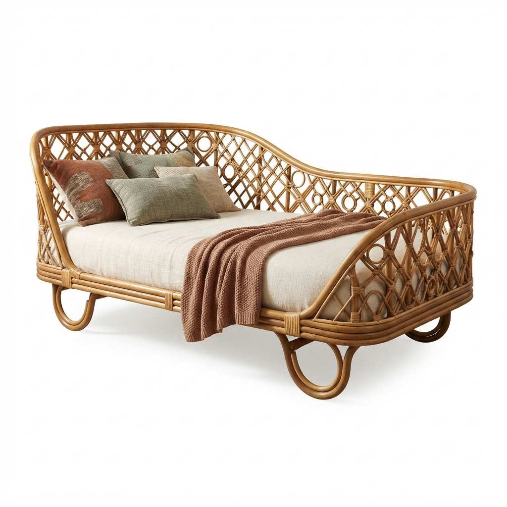 Rattan furniture detail.